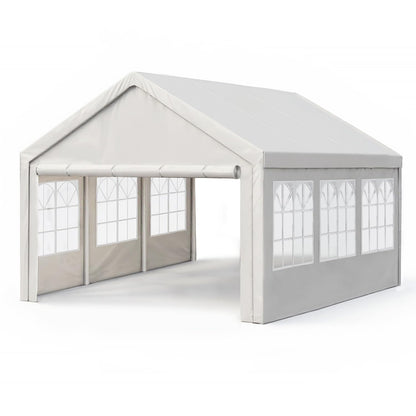 YOPTO 10x20 FT Party Tent Outdoor Tents for Parties W/Removable Sidewalls,Canopy Tent W/ 6 Windows & Double-Sided Zippers,All Weather Heavy Duty Gazebo for Carpas para Fiestas,Wedding,Carport,White