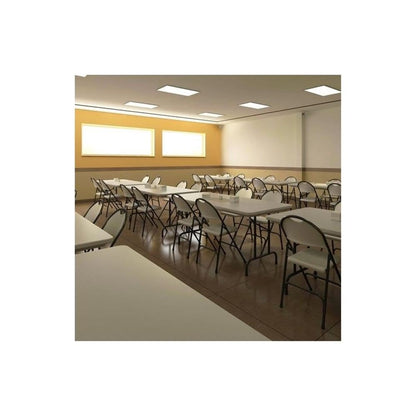 Pemberly Row Folding Chairs, Plastic Resin and Metal, Gray Granite and Black Finish, 34.75" H x 17" W x 20" D, Set of 4, Stain Resistant, Durable Nesting Design for Home, Office, or Event Seating