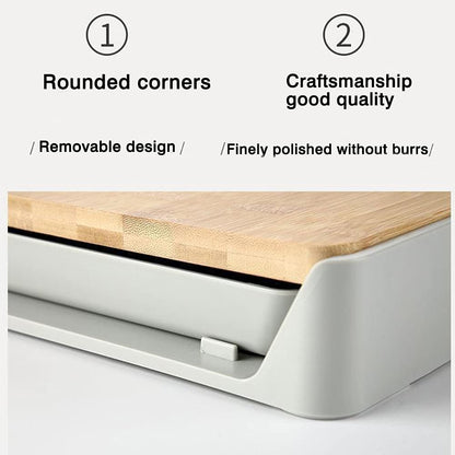 Cutting Board with Base Tray,Kitchen Bamboo Platter Great Gift for Mother’s Day,Multi-Function Pull-Out Cutting Board,Anti-Skid And Hangable