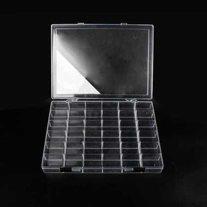 Chemlliy 36 Grids Clear Plastic Organizer Box, Craft Storage Container for Beads Organizer, Art DIY, Crafts Jewelry Storage, Fishing Tackles, Rock Collection, 2 Pack
