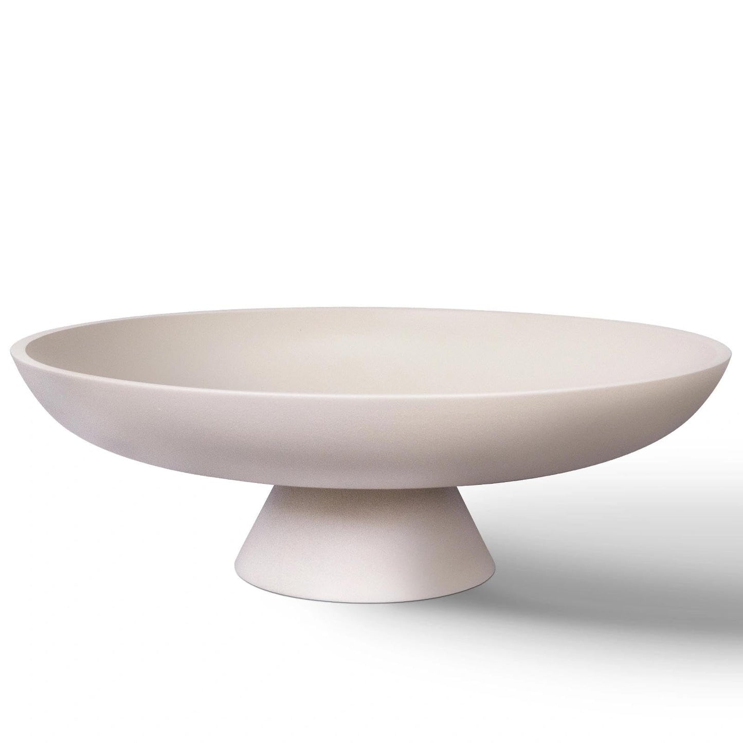 MAONAME Concrete Decorative Bowl, Large Fruit Bowl for Kitchen Countertop, White Pedestal Bowls for Home Decor, Handcrafted Key Bowls for Entry Table, 11.7"