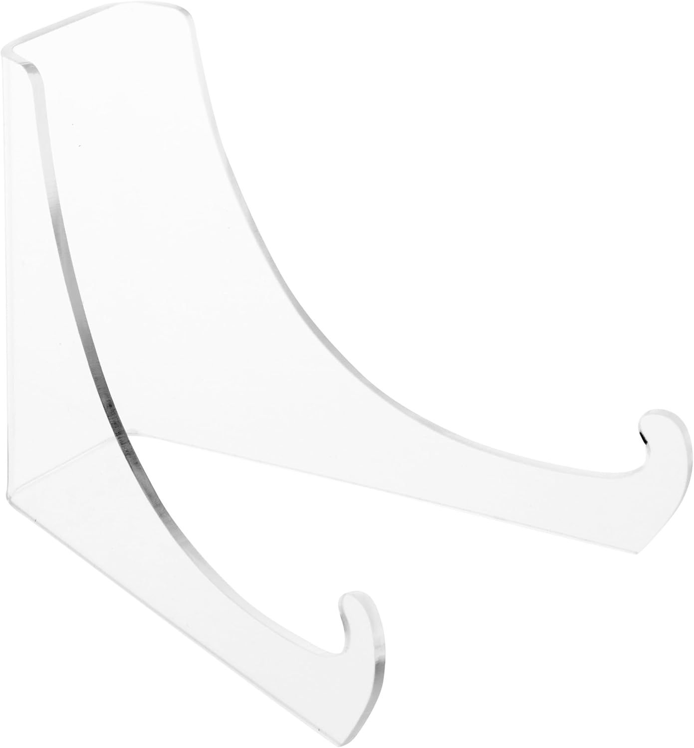 Plymor Clear Acrylic Flat Back Display Easel, Extra Deep Support Ledges, 3" H x 3.125" W x 4" D
