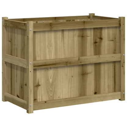 Foknhdi Large Outdoor Garden Planter Box 35 4x35 4x27 6 in Treated Solid Pine Wood Weathered Brown Raised Flower Bed for Patio Balcony Herb Vegetables