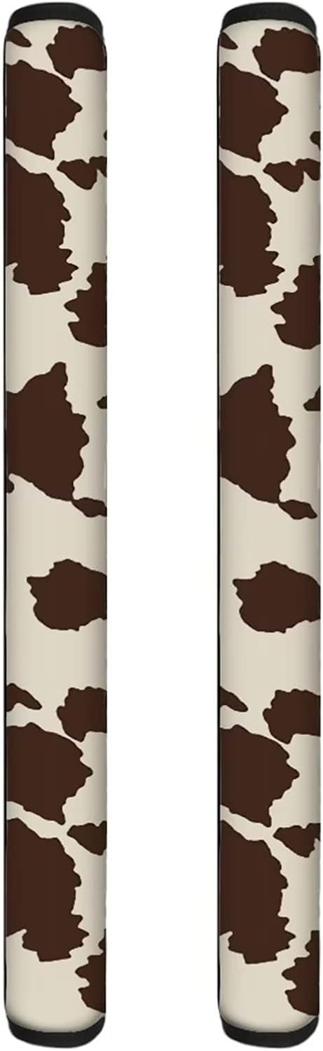 Brown Cow Print Refrigerator Door Handle Cover - Antiskid Protector Gloves for Fridge, Oven, 2 Pieces Keep Off