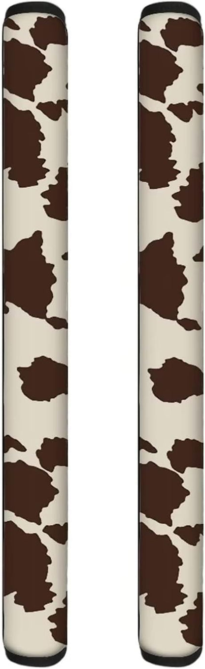 Brown Cow Print Refrigerator Door Handle Cover - Antiskid Protector Gloves for Fridge, Oven, 2 Pieces Keep Off