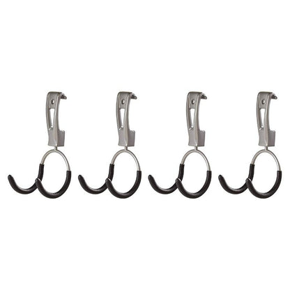 Rubbermaid Universal Powder Coaded Metallic Fasttrack Hanging Garage Hook Organizers for Ladder, Tool, and Bike Storage (4 Pack)