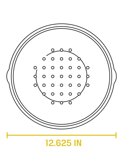 Lodge 12 Inch Cast Iron Lid. Classic 12-Inch Cast Iron Cover Lid with Handle and Interior Basting Tips.