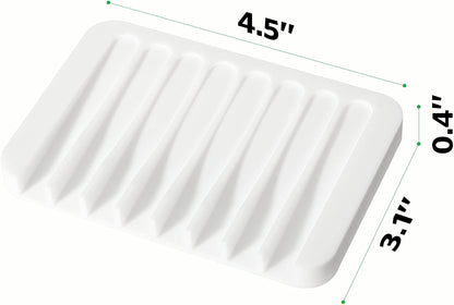 Urbanstrive Counter Soap Dish Shower Waterfall Soap Tray Holder for Bathroom, Kitchen, Top, Flexible Silicone, Keep