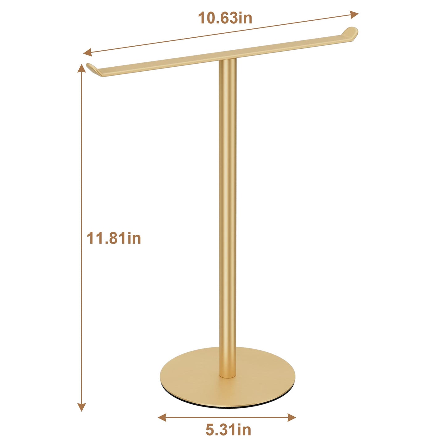 Gold Hand Towel Stand, T-Shape Hand Towel Holder for Bathroom, Display Fingertip Towel Holder Organizer and Bathroom Towel Racks,Kitchen Towel Rack