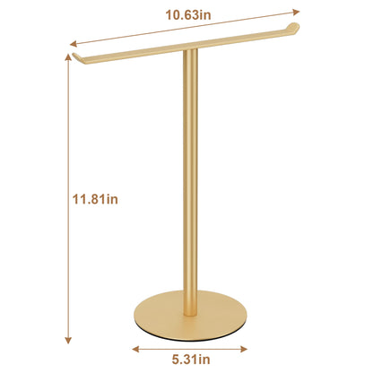 Gold Hand Towel Stand, T-Shape Hand Towel Holder for Bathroom, Display Fingertip Towel Holder Organizer and Bathroom Towel Racks,Kitchen Towel Rack