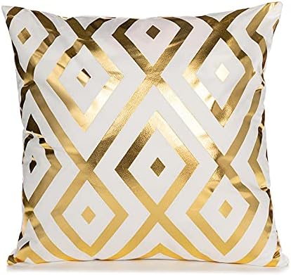 TAOSON Pack 4,Gold 18 18 Inch S01414 of Geometric Home Decorative Throw Pillow Covers Gold Foil Pillow Covers Square