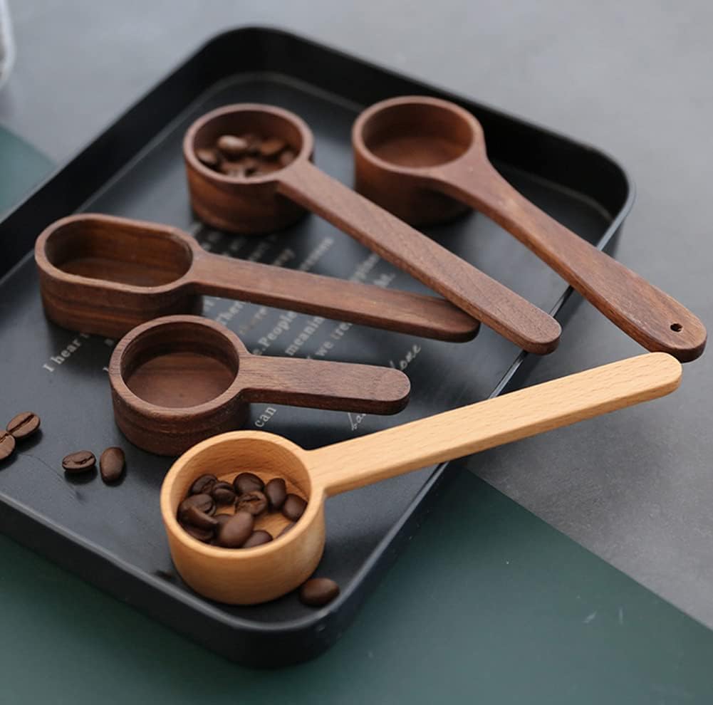 Coffee Scoop, CISHNOU Korean Style Beech Wooden Spoon for Ground Coffee, Tea, Soup Cooking Mixing Kitchen Utensils