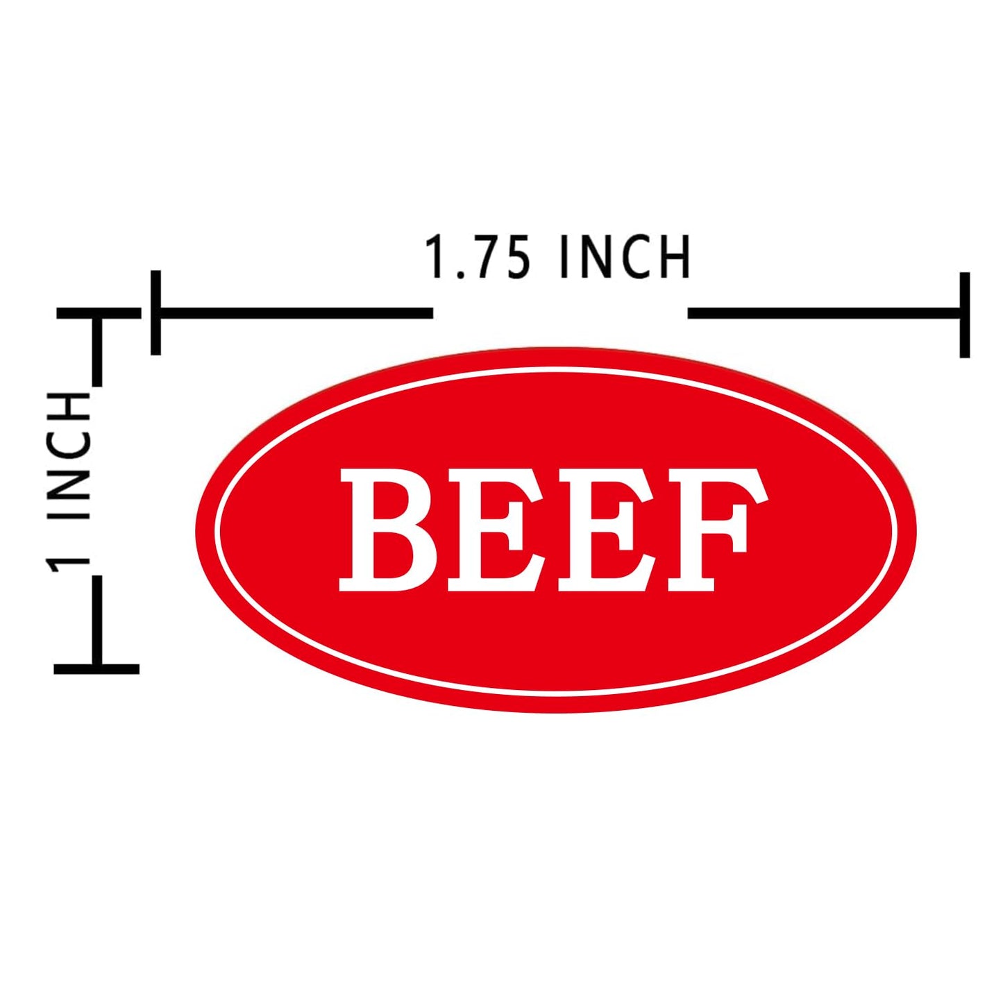Beef Food Labeling or Butchers,Food Storage Labels,Beef Chicken Pork Meat Sticker Bundle for Meat Markets, Supermarkets,1.75 x 1 inch,500Pcs