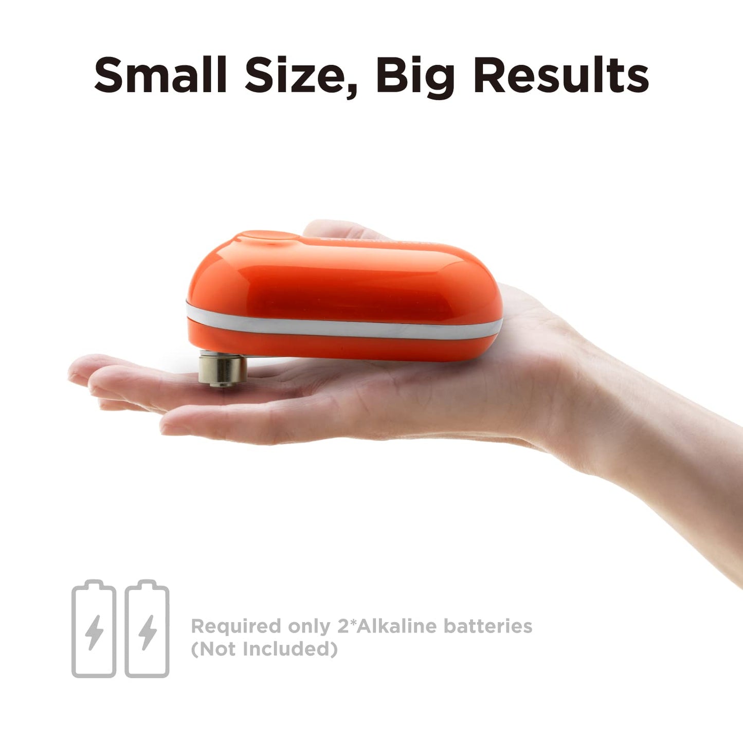 Kitchen Mama Mini Electric Can Opener Smooth Edge: Opens Can with One Press - Ultra-Compact, Hands-Free, Safe, Cordless, Seniors with Arthritis, Automatic, Battery Operated Appliances (Orange)