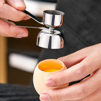 Sagapo 1 Egg Cracker Topper,Double Cups Opener shell Cutter Precise Remover Tool for RawSoft Hard Boiled Egg,Environmentally friendly 304stainless steel Not discolored Resistant high temperature