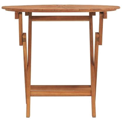 GROSERY Folding Patio Table ? 33.5""x29.5"" Solid Wood Teak,Teak Wood Patio Table, Foldable Outdoor Dining Table with Umbrella Hole for Garden, Balcony, and Commercial Use, Brown