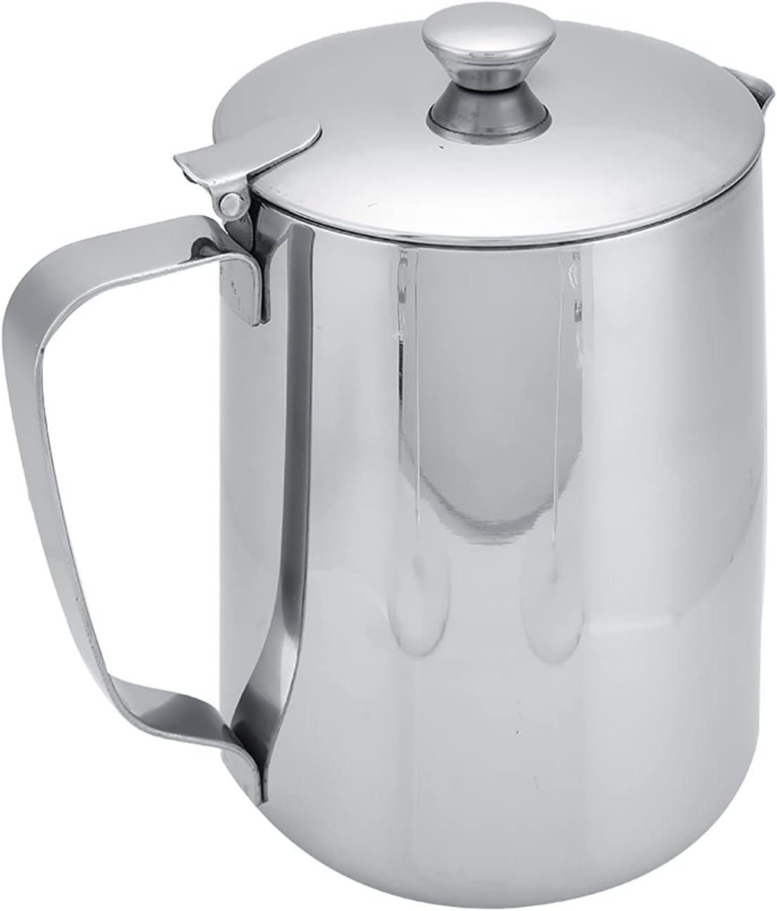 Stainless Steel Milk Frothing Pitcher with Lid for Latte Coffee Art, 1500ML, for Office Kitchen with Handle