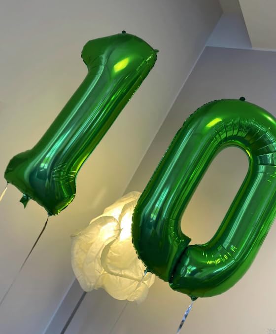 Skiennix Dark Green Number 1 Balloon - 40 Inch Shiny First Birthday Decoration for Boys & Girls
