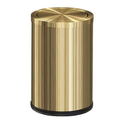 LEASYLIFE 9L/2.4Gal Gold Trash Can,Brass Bathroom Garbae Can with Flipping Lid,Small Brass Garbage Can for Office, Laundry Room,Bedroom,Hotel