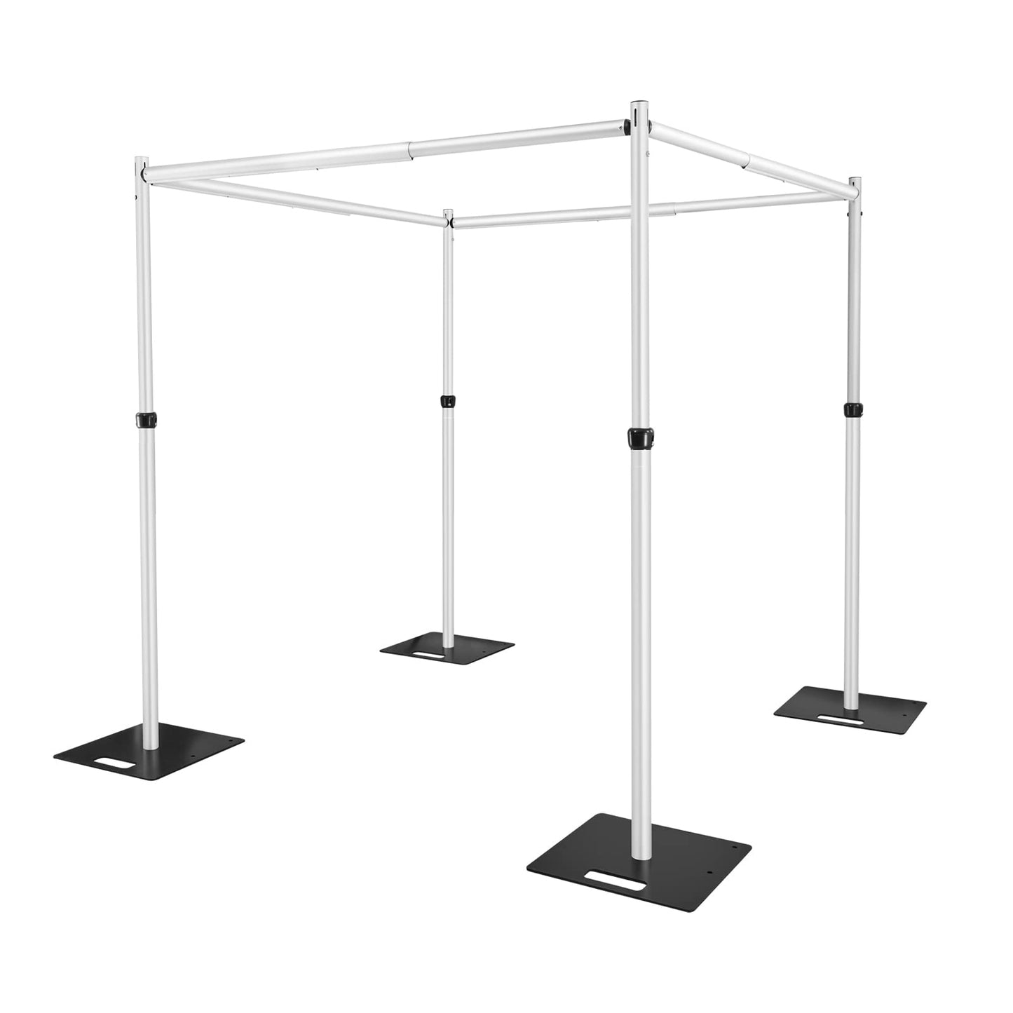 Hecis 10x10FT Square Backdrop Stand, Heavy Duty Adjustable Pipe and Drape Kit, Flower Wall Background Stand for Event Birthday Party and Wedding Decor