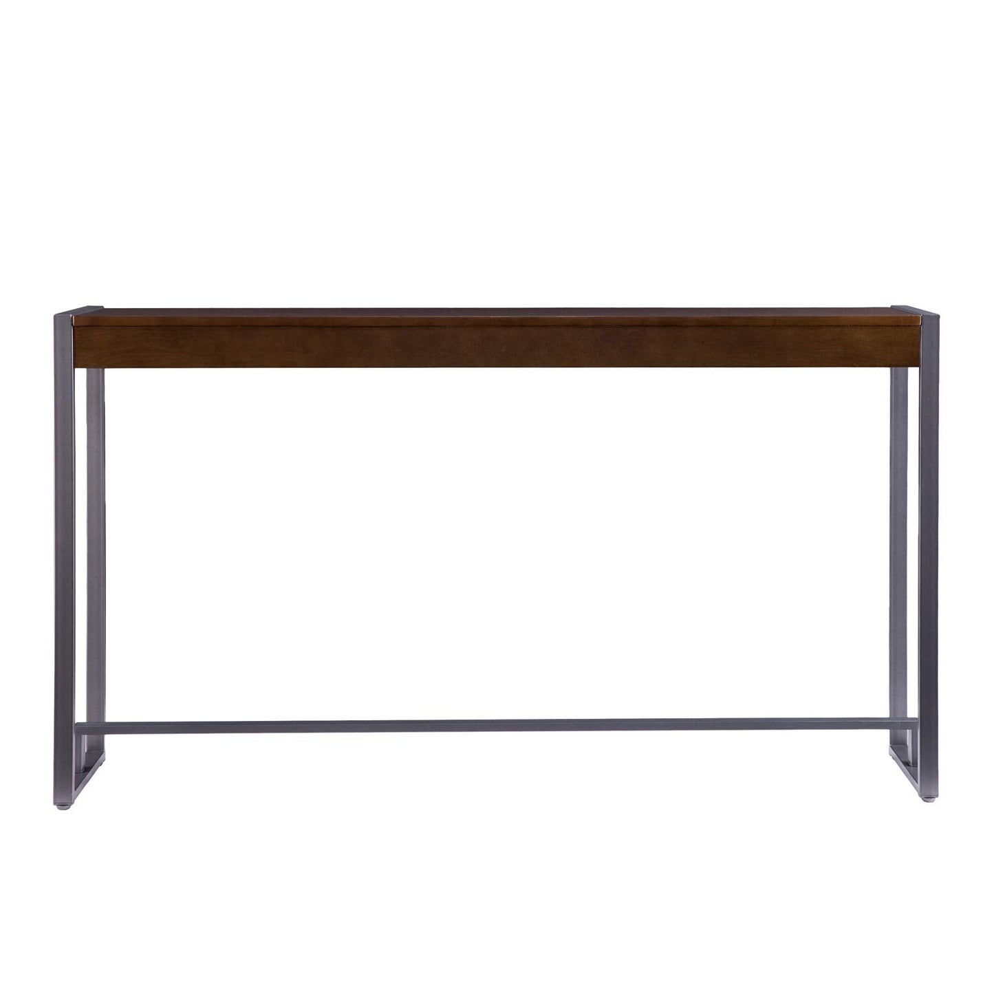 SEI Furniture - Holly & Martin Macen Console - Dark Tobacco with Gunmetal - Transitional Design, Brown Iron and Wood - Ideal for Entryway, Living Room (CM9912)