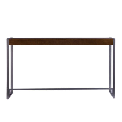 SEI Furniture - Holly & Martin Macen Console - Dark Tobacco with Gunmetal - Transitional Design, Brown Iron and Wood - Ideal for Entryway, Living Room (CM9912)