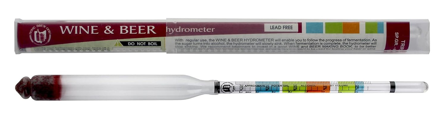 Triple Scale Hydrometer for Wine and Beer