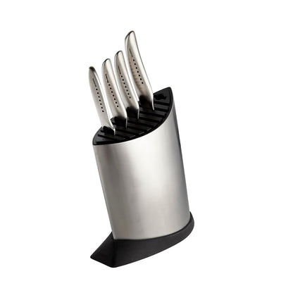 Global SAI 5 Piece Knife Block Set - Lightweight Japanese Stainless Steel, Razor Sharp Edge, Hand Hammered Blade, Thumb Rest, Made in Japan, SAI-5001