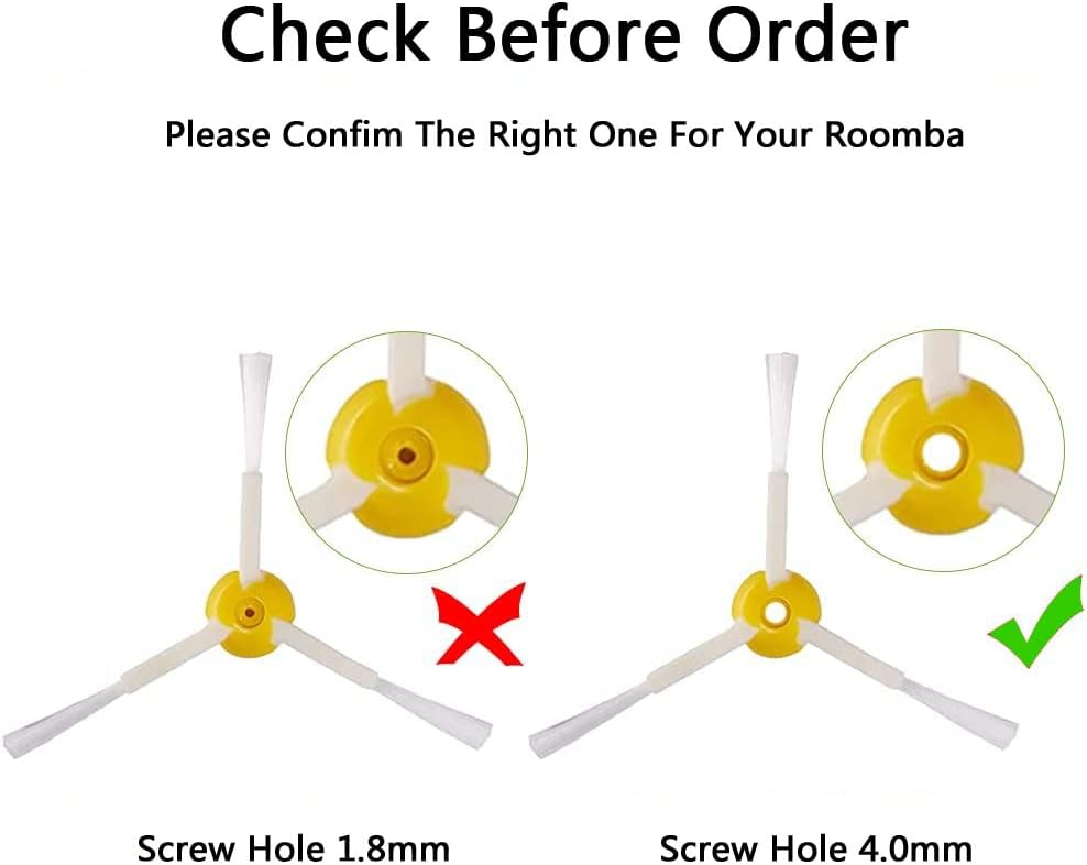 2-Pack 3-Armed Side Brush Compatible for i-Robot Roomba 600 Series 694, 692, 690, 680, 660, 665