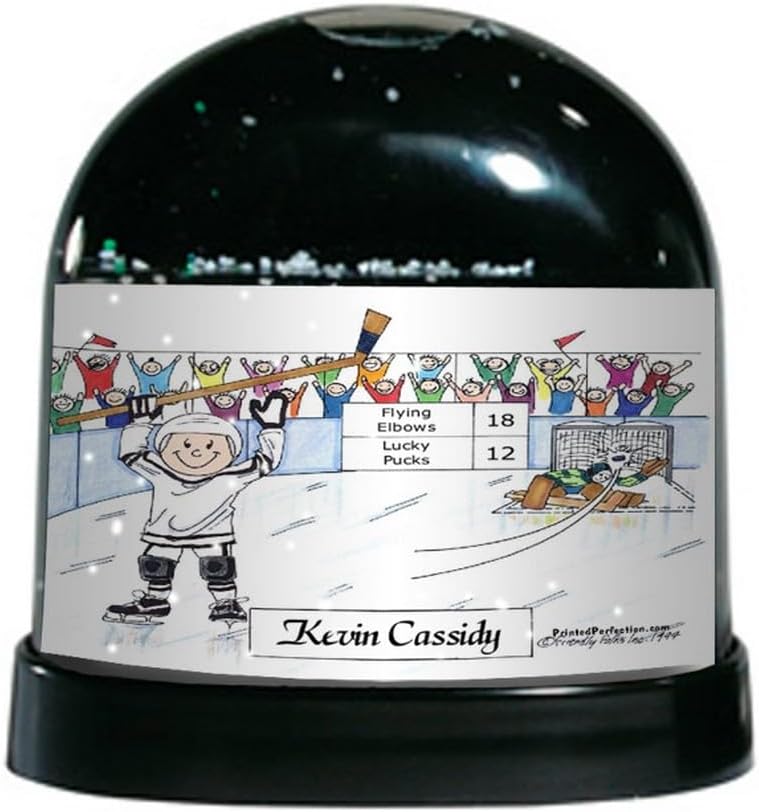 PrintedPerfection.com Personalized Male Hockey Player Snow Globe Gift