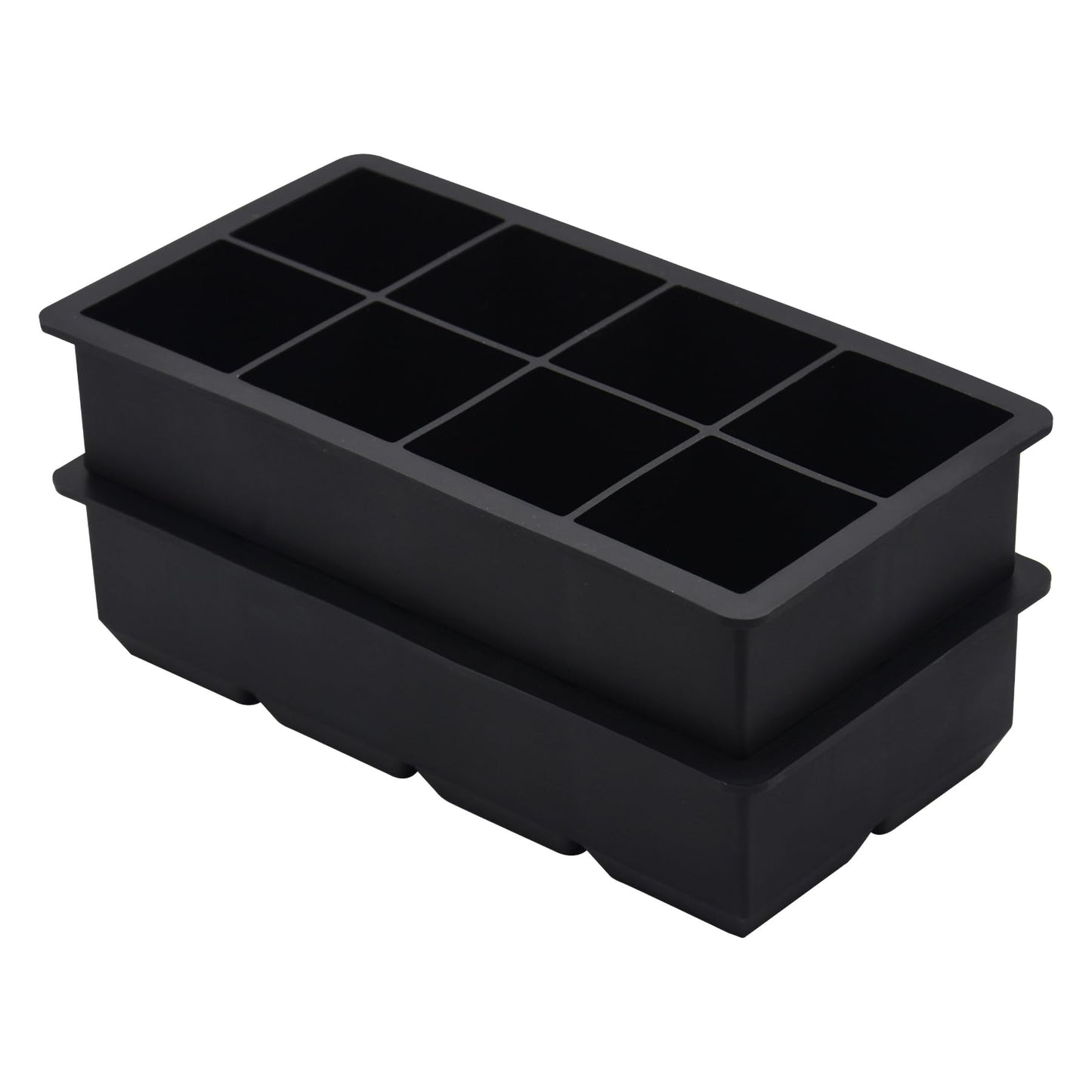 Bangp Large Ice Cube Tray for Whiskey,2 Pack Stackable Big Ice Cube Molds Make 16 Big Whiskey Ice Cubes,Easy Release Square Ice Cube Maker for Cocktails,Whiskey,Soups and Frozen Treats