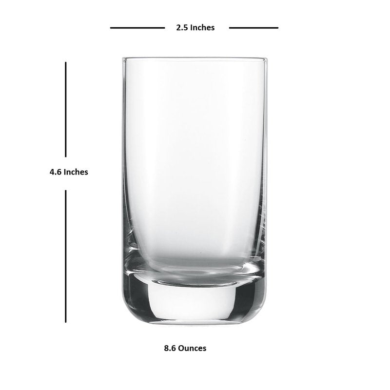 Schott Zwiesel Tritan Crystal Glass Convention Barware Collection Tumbler/Highball Cocktail Glass, 8.6 Ounce, Set of 6