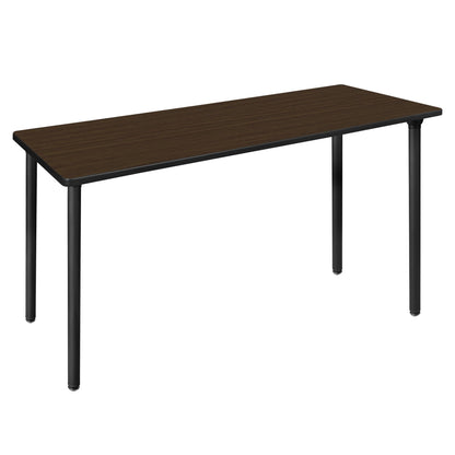 Regency Kee 66 x 24 in. Folding Training Seminar Table- Neo Walnut Top, Black Legs