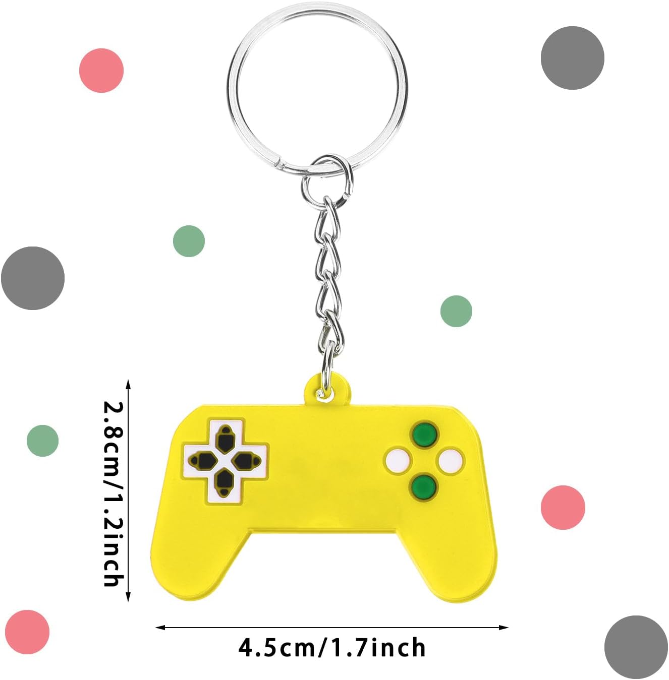 Yaomiao 36 Silicone Video Game Controller Keychains - Unisex Multicolor Party Favors, 6 Colors