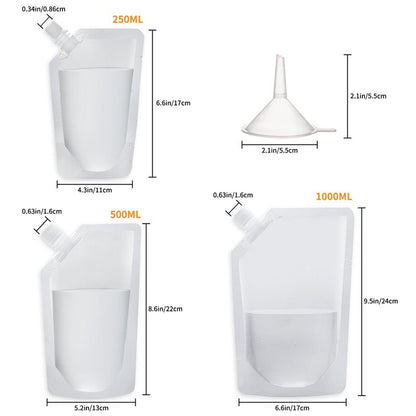 OHJJCCHO Plastic Flasks, Reusable Juice Bags, Leak-Proof, BPA-Free for Travel, Outdoor Sports, Concerts, Events(8OZx6-16OZx6-32OZx4)