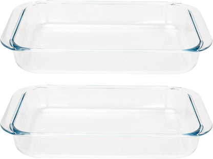 Set of 2, 1.5-Quart Tempered Glass Oblong Baking Dishes
