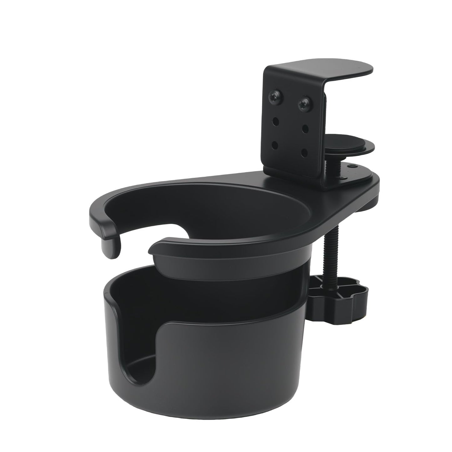 DecBeLiv 360° Rotating Cup Holder Under Desk Anti Spill Space Saving for Home Office Camping for Mugs, Glass, Heavy Drink