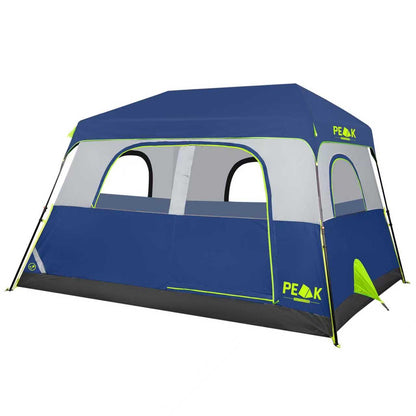 PEAK OUTDOORS Instant Tent 6/8 Person Tents for Camping, 60 Second Easy Setup Portable Camping Cabin Tent with Rainfly, Waterproof Pop Up Tents for Family Camping & Hiking with Expandable Carry Bag
