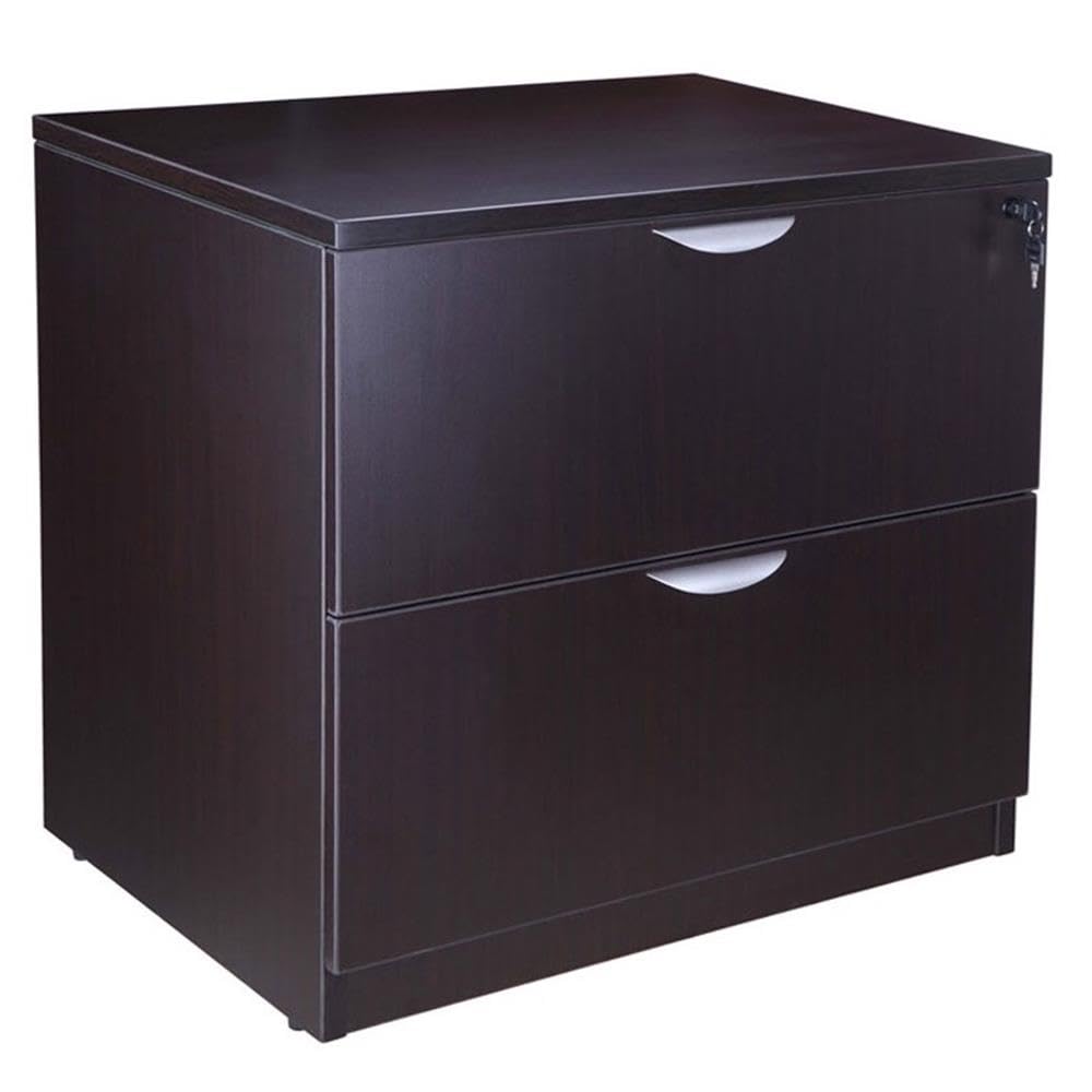 Boss Office Products Holland 71" Executive U-Shape Desk with Lateral File Storage, Mocha