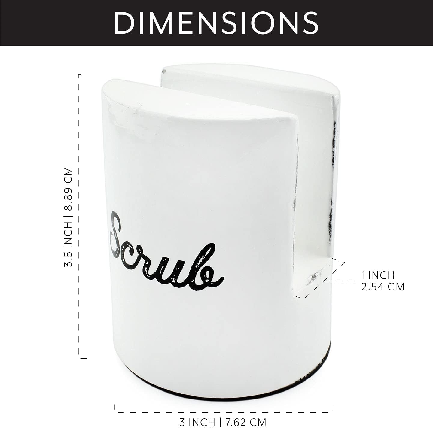 AuldHome Design White Enamel Sponge Holder, Rustic Enamelware Kitchen Sink Accessory