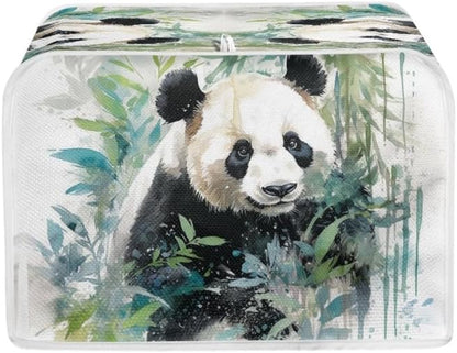 Toaster Cover for 4 Slice, Watercolor Panda Bamboo Dustproof Bakeware Protector, Small Kitchen Appliance Covers