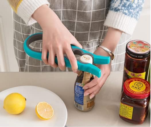 Utoolmart Blue Multi Function Bottle Can Opener, Jar Opener for Seniors, 1Pcs