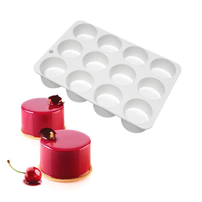 Cylinder Silicone Soap Mold Round Silicone Molds for Handmade Soap Making, Lotion Bars, Chocolate, Cake Mold (A_ Cylinder)