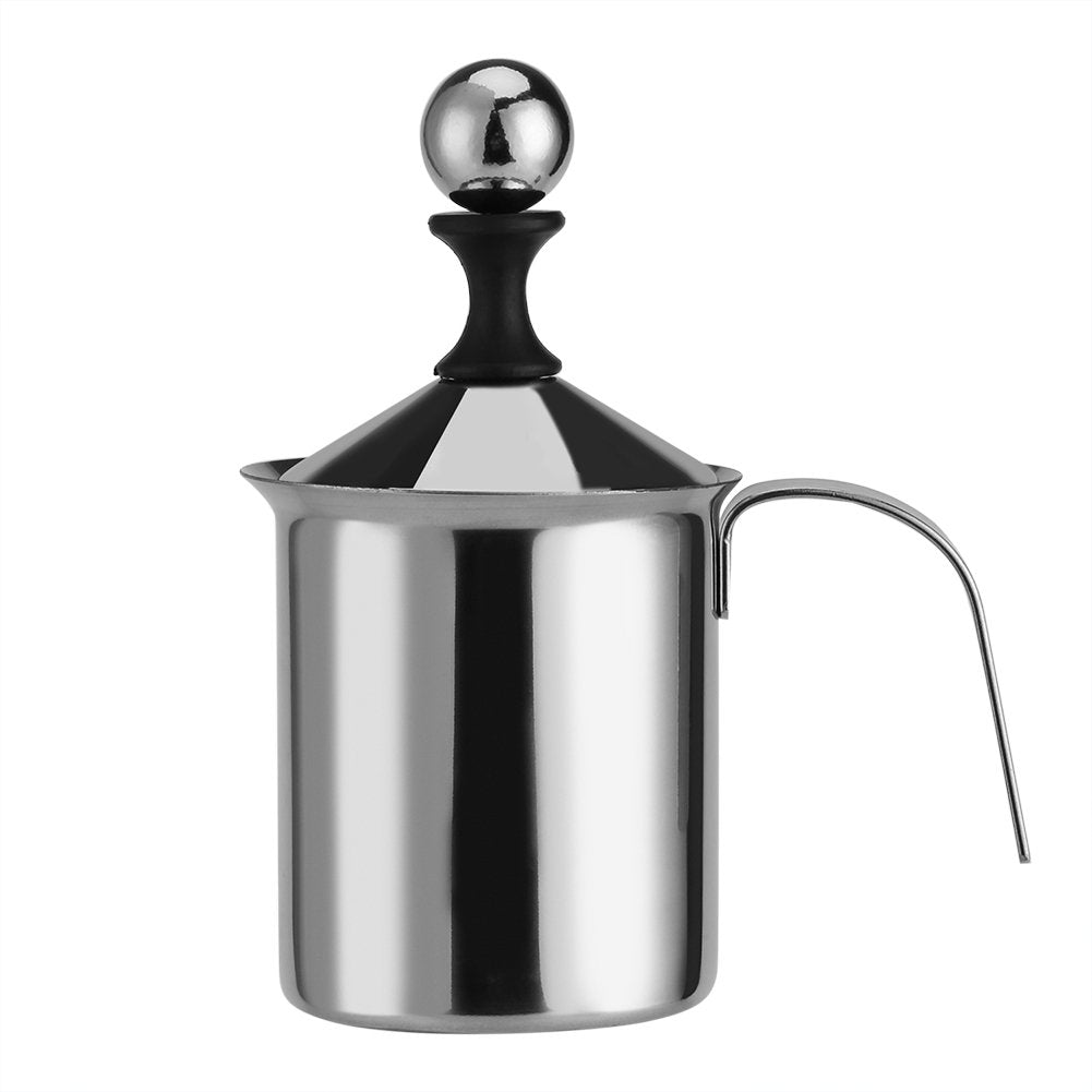 Milk Frother, Milk Frothers Foam Maker, 800ML Stainless Steel Manual Milk Frother Double Mesh Coffee Foamer Creamer Blender (800ml)