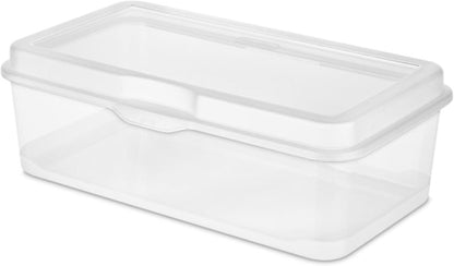 Sterilite 12-Pack Clear Flip-Top Stackable Storage Bins - Convenient Hinging Lid Design