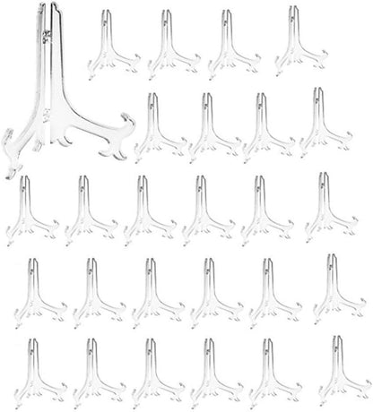 Artliving 6" Clear Plastic Easels or Stand/Plate Holders for Pictures, Home Decoration, Weddings, Birthdays (24 Pack)
