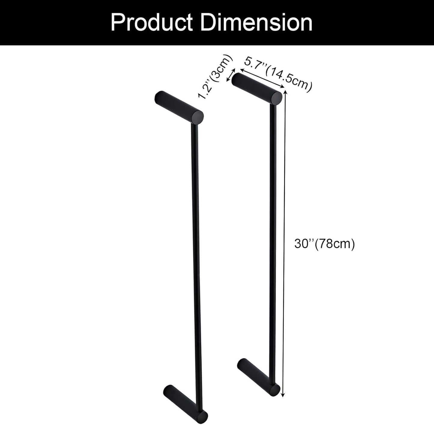 Towel Racks for Bathroom, NEWRAIN Wall Mounted Stainless Steel Organizer, Matte Black Rolled Towel Storage Wall-Mounted