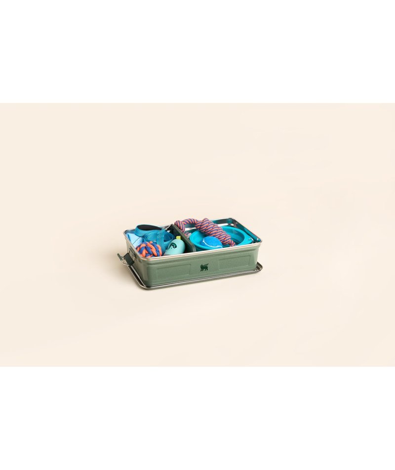 STANLEY Classic Legendary Useful Box 3.8 qt | Metal Snack and Lunch Box | Durable Stainless Steel Travel Food Storage Container | Hiking, Camping, School, or Work | BPA-Free | Hammertone Green