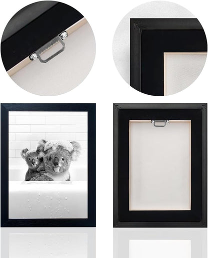 Yecohom Art Black and White Bathroom Decor Animals Koalas Wall Art Funny Animal Pictures Artwork for Kids Room Take