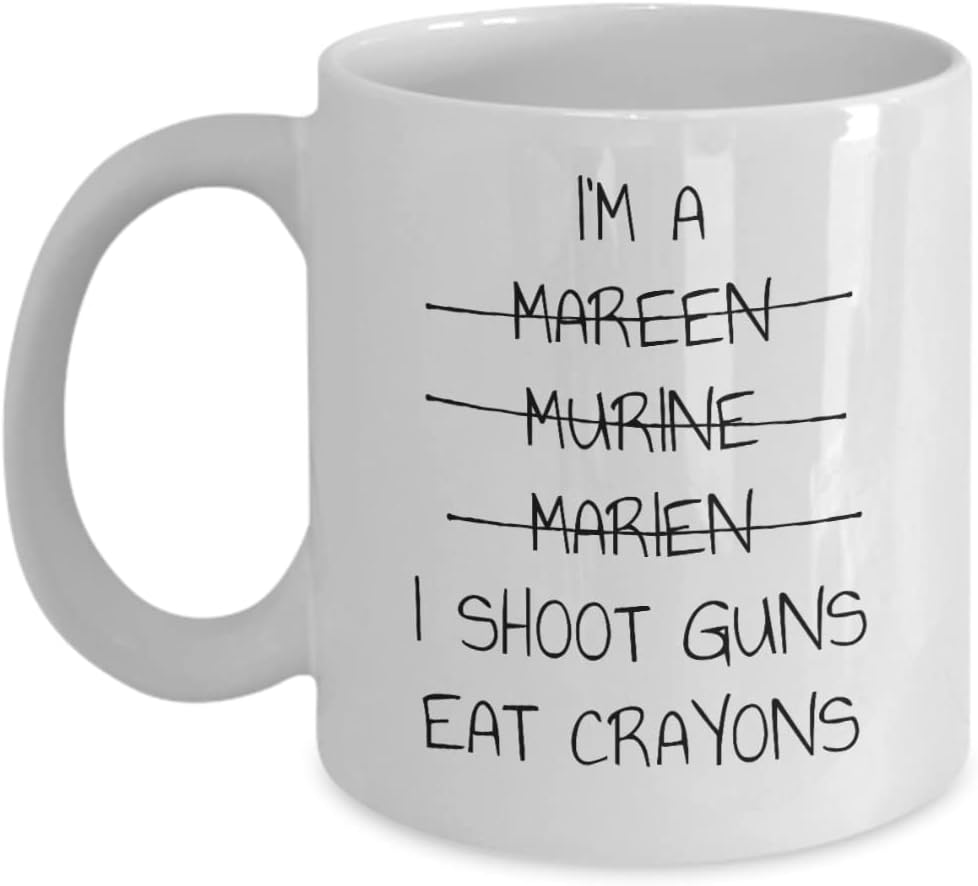 Sunmead I'm a Marine I shoot guns Eat Crayons Coffee Mug, Funny Marine Boyfriend Graduation Ceremony Gift, Marine